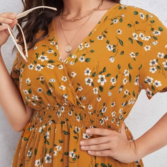 Boho plus size floral print A line dress - Picture 4 of 15